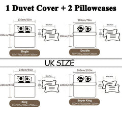 Christmas Duvet Cover Set Reindeer Striped Print Bedding Set