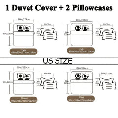 Christmas Duvet Cover Set Reindeer Striped Print Bedding Set