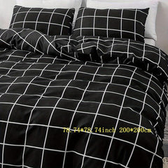 Plaid Pattern Duvet Cover Set for Bedroom, 3pcs