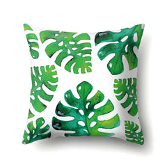 Tropical Leaves Polyester Cushion Cover 17x17 Inches