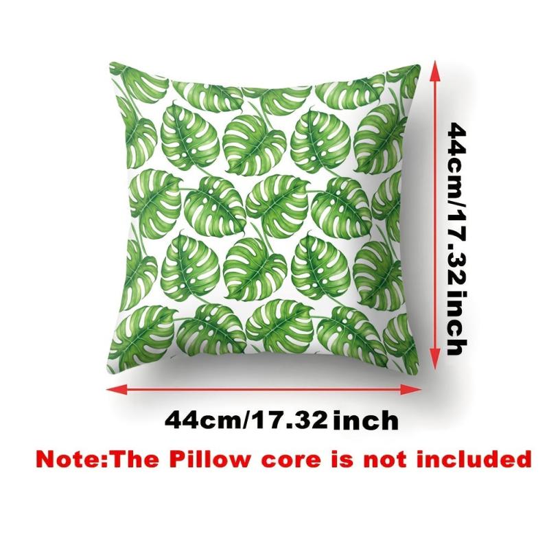 Tropical Leaves Polyester Cushion Cover 17x17 Inches