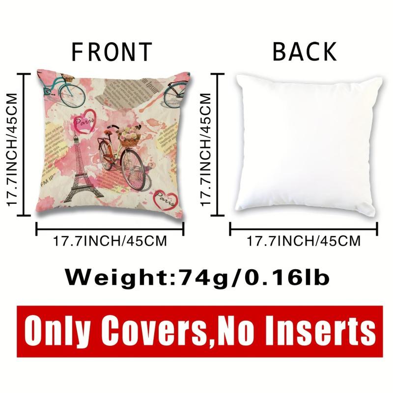 Paris Flowers Graffiti Watercolor Pillowcase