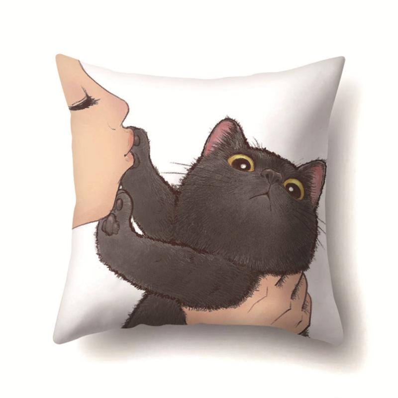 Cat Cushion Cover Throw Pillow Case for Home Decor