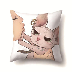 Cat Cushion Cover Throw Pillow Case for Home Decor
