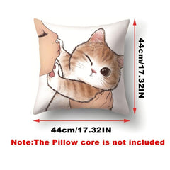 Cat Cushion Cover Throw Pillow Case for Home Decor