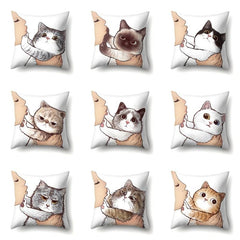 Cat Cushion Cover Throw Pillow Case for Home Decor