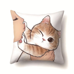 Cat Cushion Cover Throw Pillow Case for Home Decor