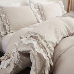 French Boho Style Ruffle Duvet Cover Set