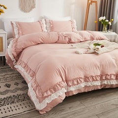 French Boho Style Ruffle Duvet Cover Set