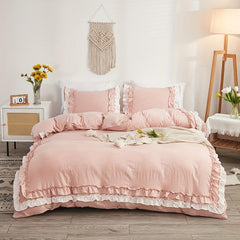 French Boho Style Ruffle Duvet Cover Set