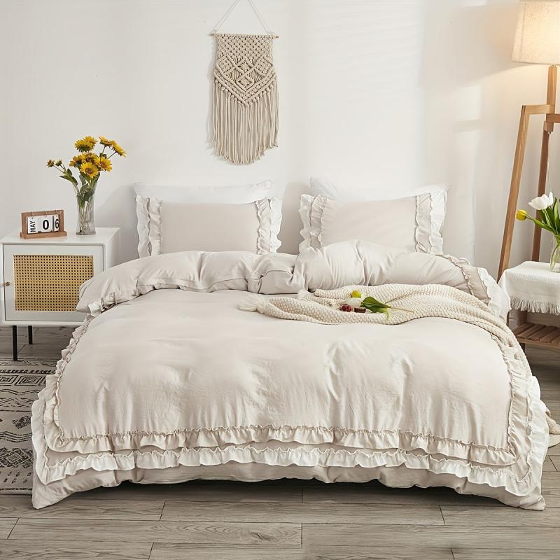 French Boho Style Ruffle Duvet Cover Set