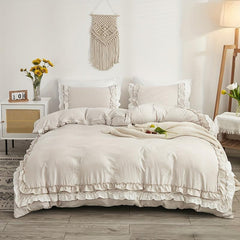 French Boho Style Ruffle Duvet Cover Set