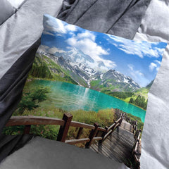 1pc Landscape Map Scenery Throw Pillowcase Easy to Clean Soft Feel