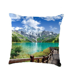 1pc Landscape Map Scenery Throw Pillowcase Easy to Clean Soft Feel