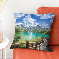1pc Landscape Map Scenery Throw Pillowcase Easy to Clean Soft Feel