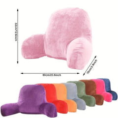 Solid Corduroy Cushion With Armrests and Back Pillow