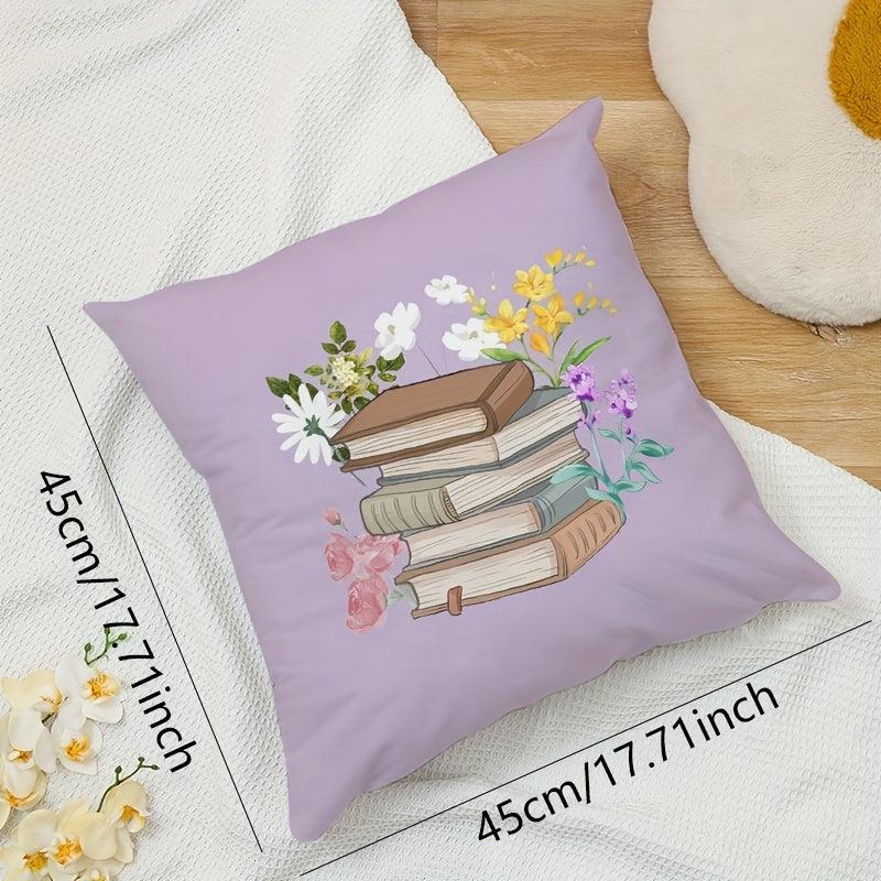 Soft Purple Printed Pillowcase for Home Decor