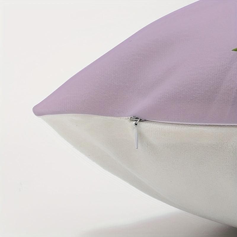 Soft Purple Printed Pillowcase for Home Decor