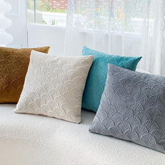 Scallop Velvet Cushion Cover Throw Pillow - Home Decor 45