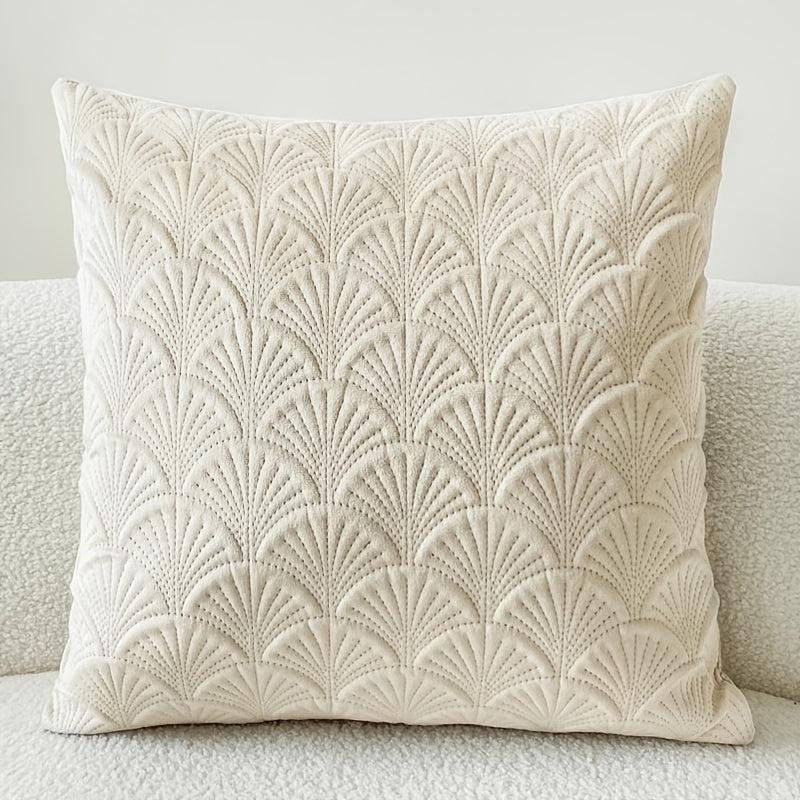 Scallop Velvet Cushion Cover Throw Pillow - Home Decor 45
