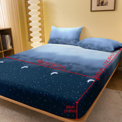Brushed Starry Sky Fitted Sheet Soft Comfortable Bedding Fitted Sheet