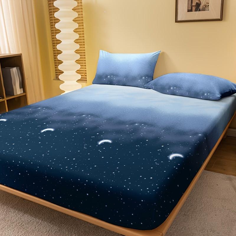 Brushed Starry Sky Fitted Sheet Soft Comfortable Bedding Fitted Sheet