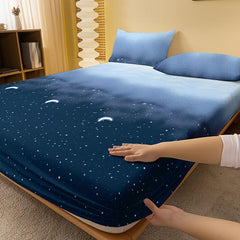 Brushed Starry Sky Fitted Sheet Soft Comfortable Bedding Fitted Sheet