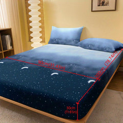 Brushed Starry Sky Fitted Sheet Soft Comfortable Bedding Fitted Sheet