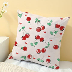 1pc Fruit Cherry Soft Printed Pillow Sofa Bedroom Living Room Car Waist Pillow