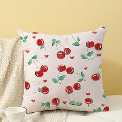 1pc Fruit Cherry Soft Printed Pillow Sofa Bedroom Living Room Car Waist Pillow