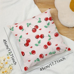 1pc Fruit Cherry Soft Printed Pillow Sofa Bedroom Living Room Car Waist Pillow