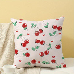 1pc Fruit Cherry Soft Printed Pillow Sofa Bedroom Living Room Car Waist Pillow