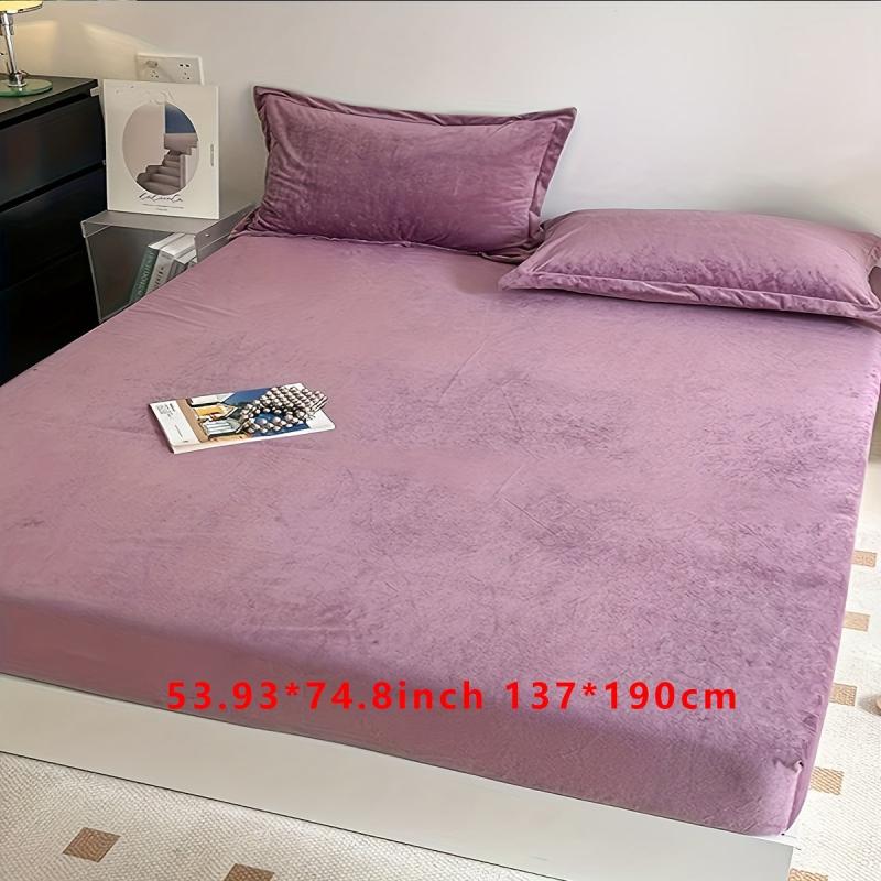 Soft Milk Velvet Fitted Sheet Warm Winter Bedding
