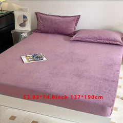 Soft Milk Velvet Fitted Sheet Warm Winter Bedding