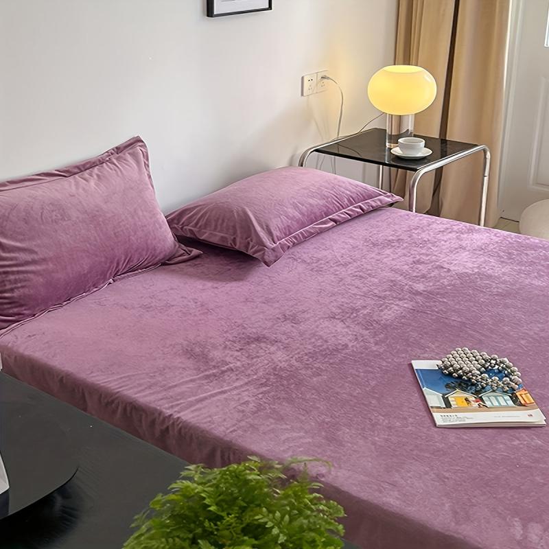Soft Milk Velvet Fitted Sheet Warm Winter Bedding
