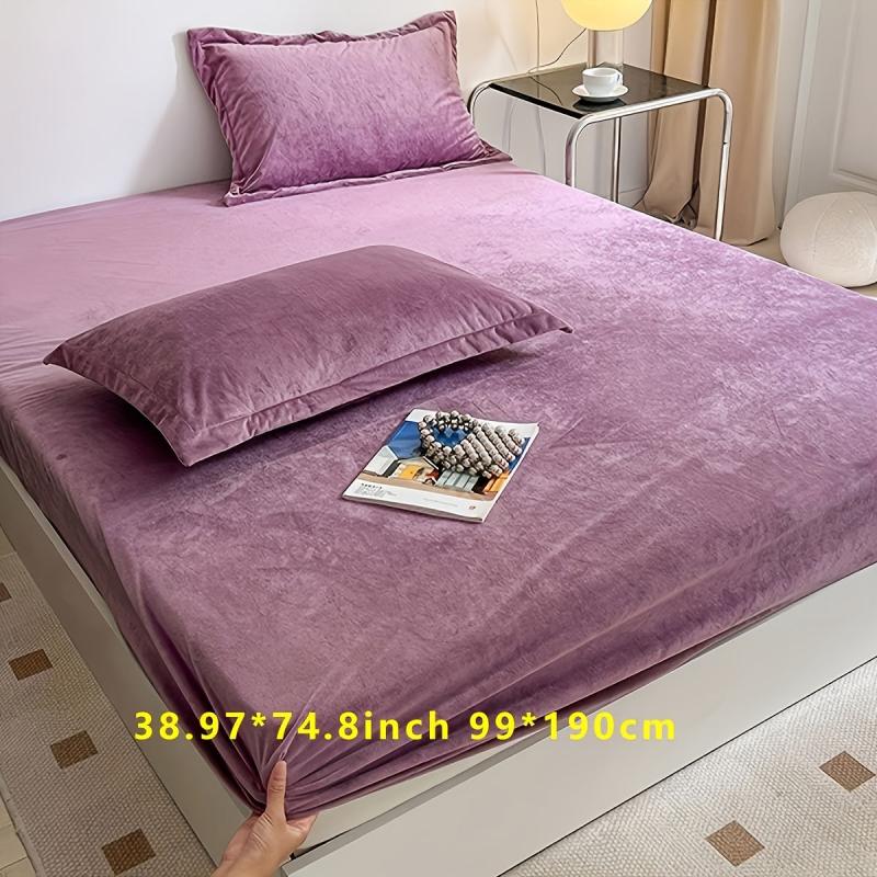Soft Milk Velvet Fitted Sheet Warm Winter Bedding