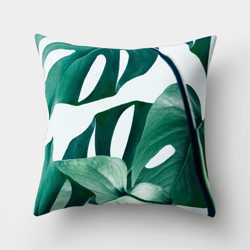 Tropical Rain Forest Green Leaves Cactus Pillow Case