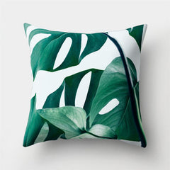 Tropical Rain Forest Green Leaves Cactus Pillow Case