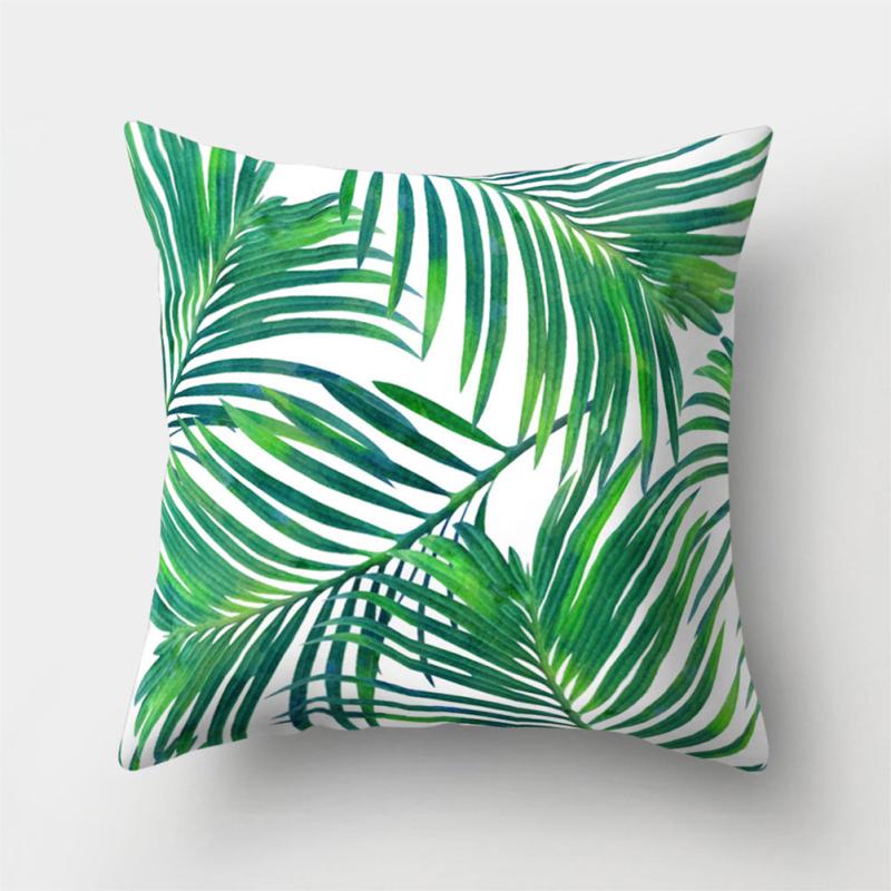 Tropical Rain Forest Green Leaves Cactus Pillow Case