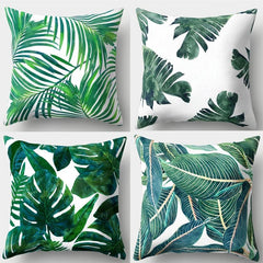 Tropical Rain Forest Green Leaves Cactus Pillow Case