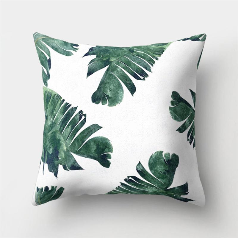 Tropical Rain Forest Green Leaves Cactus Pillow Case