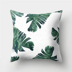 Tropical Rain Forest Green Leaves Cactus Pillow Case