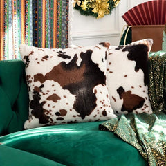 Cow Pattern Flannel Throw Pillow Covers