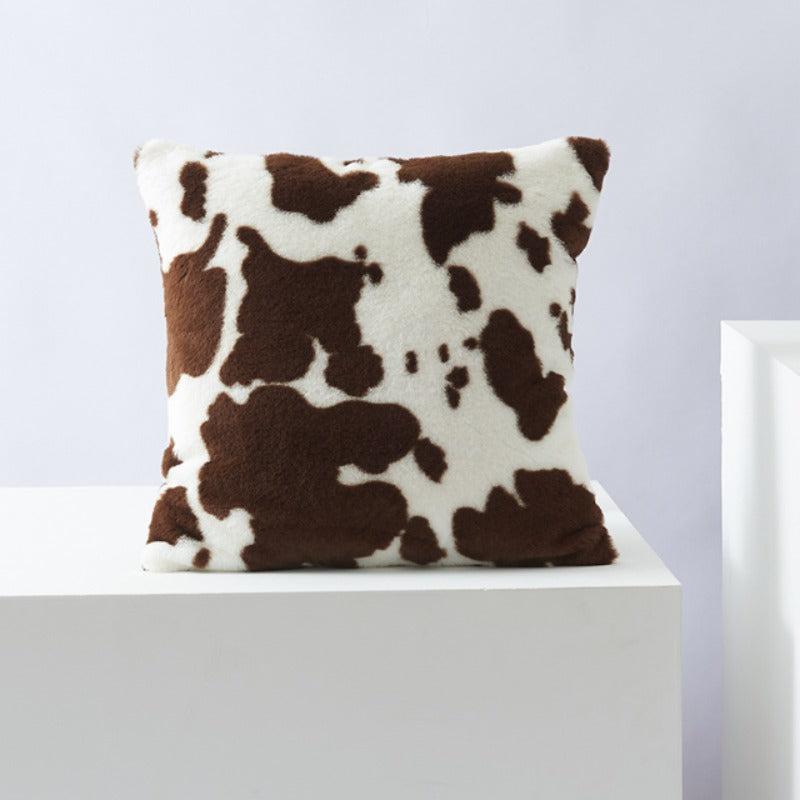 Cow Pattern Flannel Throw Pillow Covers