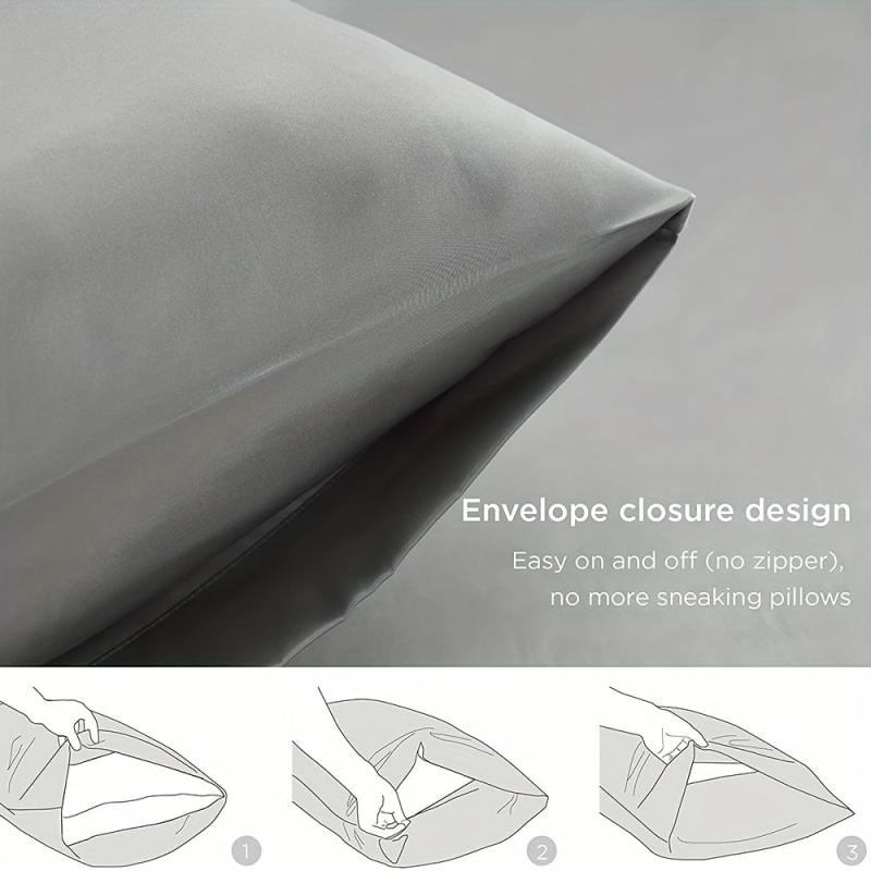 2pcs Soft Satin Envelope Pillowcase for Bed Sofa Couch