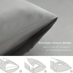 2pcs Soft Satin Envelope Pillowcase for Bed Sofa Couch