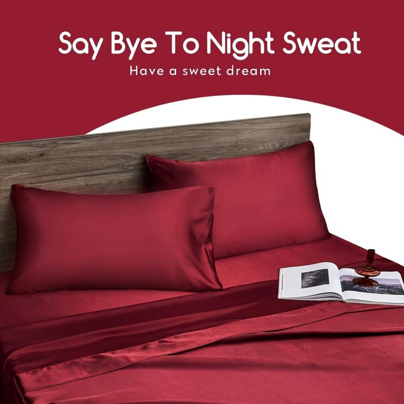 2pcs Soft Satin Envelope Pillowcase for Bed Sofa Couch