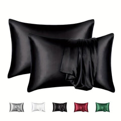 2pcs Soft Satin Envelope Pillowcase for Bed Sofa Couch