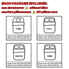 3pc Brushed Microfiber Duvet Cover Set Solid Bedding Zipper Closure