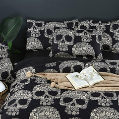 3pcs Gothic Skull Print Bedding Set Duvet Cover